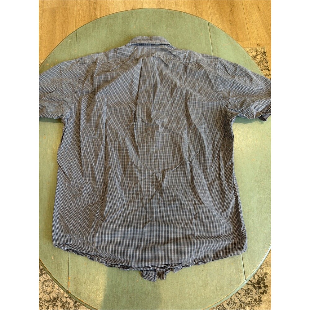 Vintage Ralph Lauren Blake Shirt M Blue Plaid Short Sleeve 100% Cotton 90s - Picture 6 of 6